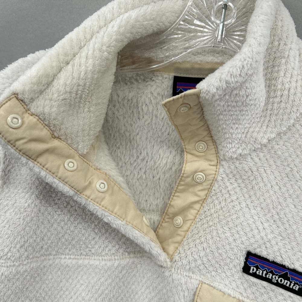 Patagonia Pullover Retool Snap-T Womens Small Polartec Pocket White Raw Linen - Picture 5 of 16